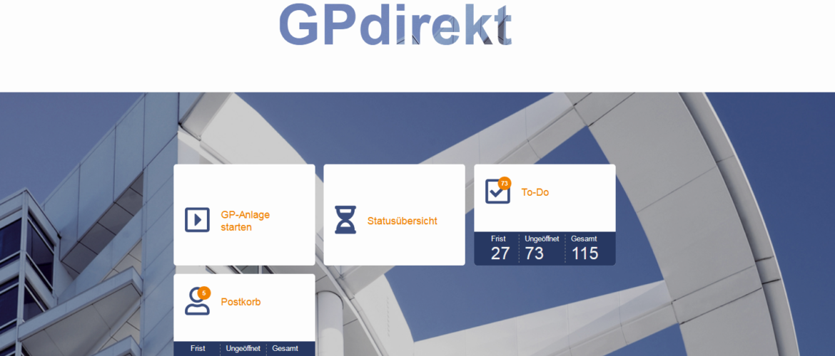 GPdirekt_Startbildschirm